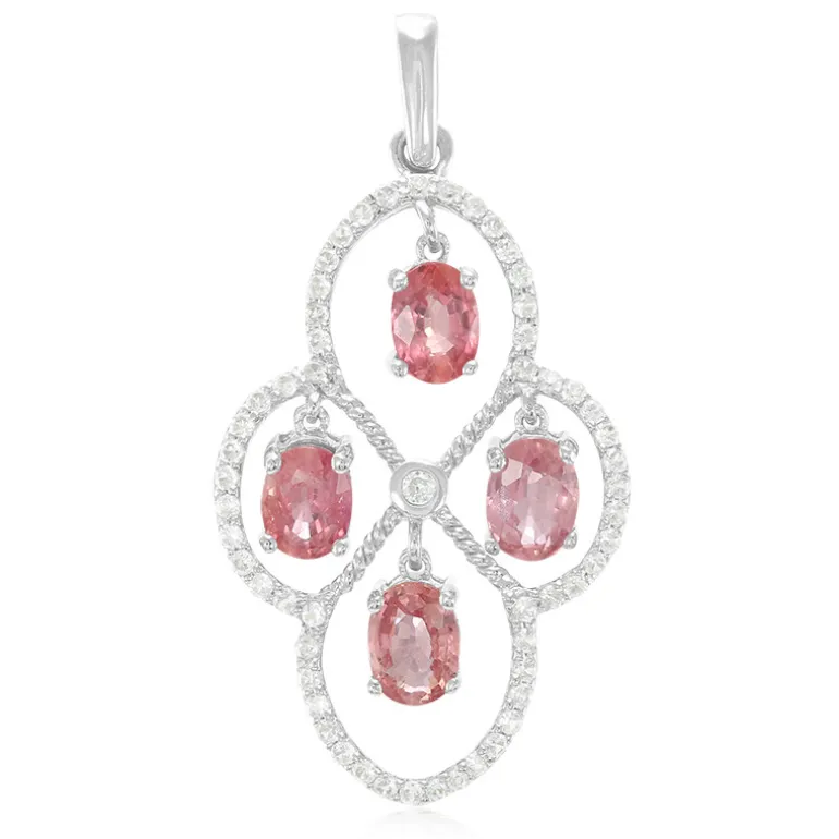 Padparadscha-Saphir-Silberanhänger