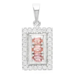 Padparadscha-Saphir-Silberanhänger