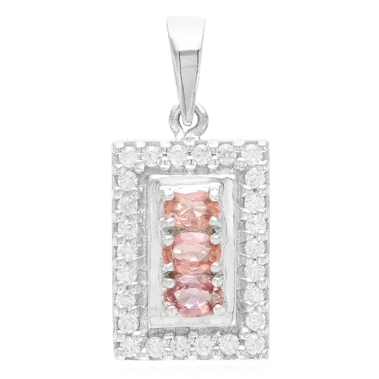 Padparadscha-Saphir-Silberanhänger