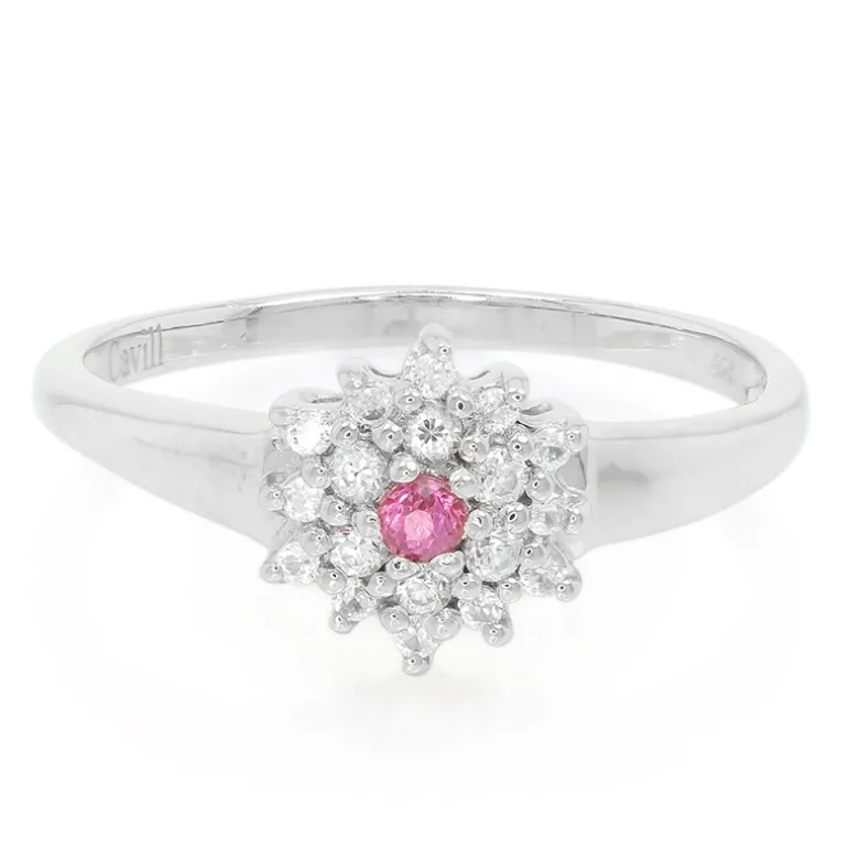 Padparadscha-Saphir-Silberring