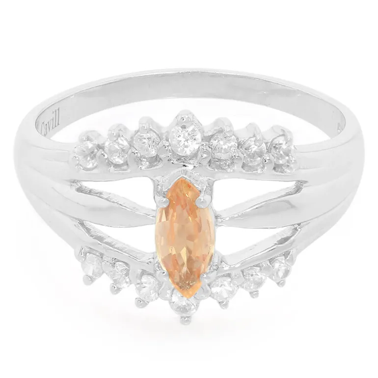 Padparadscha-Saphir-Silberring