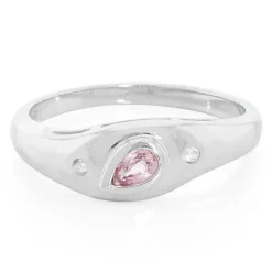 Padparadscha-Saphir-Silberring