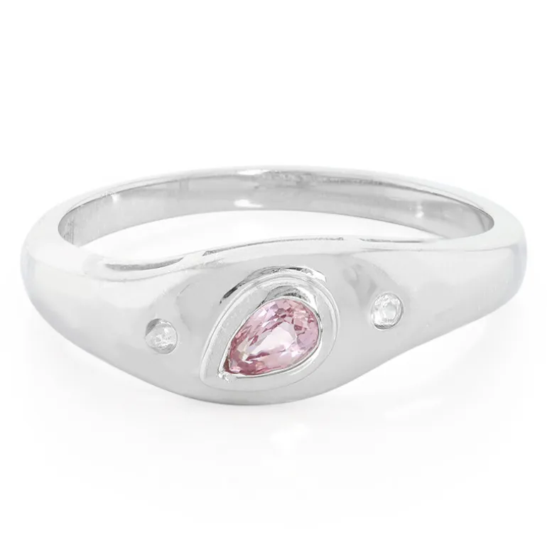 Padparadscha-Saphir-Silberring