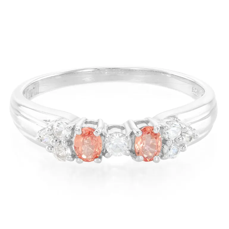 Padparadscha-Saphir-Silberring