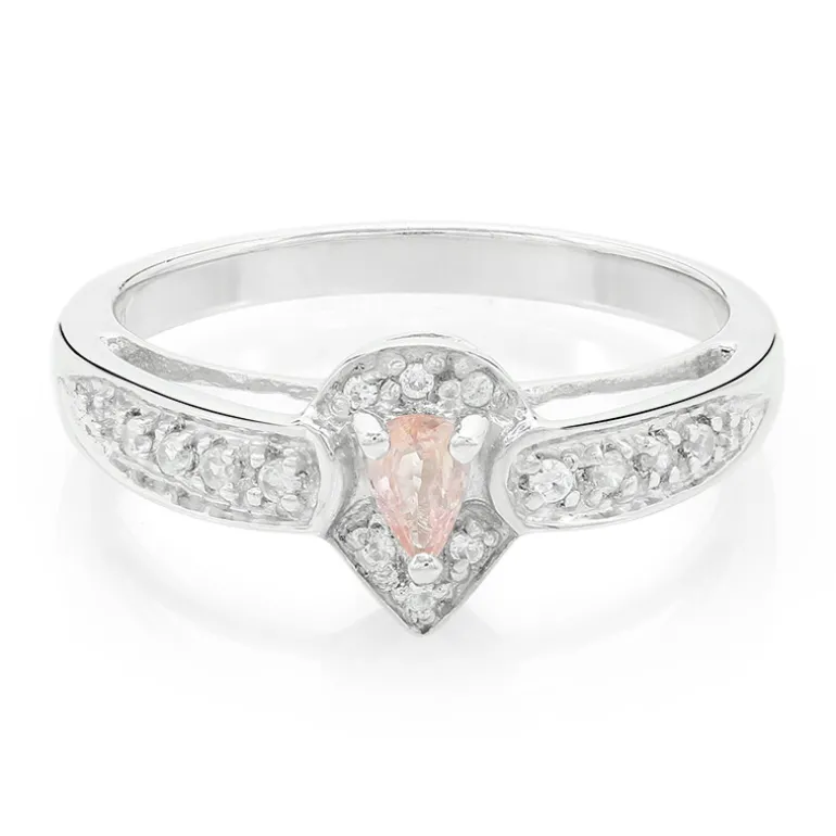 Padparadscha-Saphir-Silberring