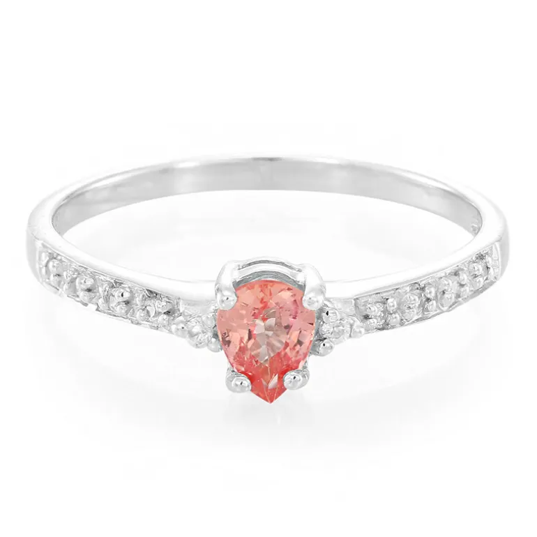 Padparadscha-Saphir-Silberring