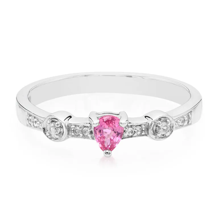 Padparadscha-Saphir-Silberring