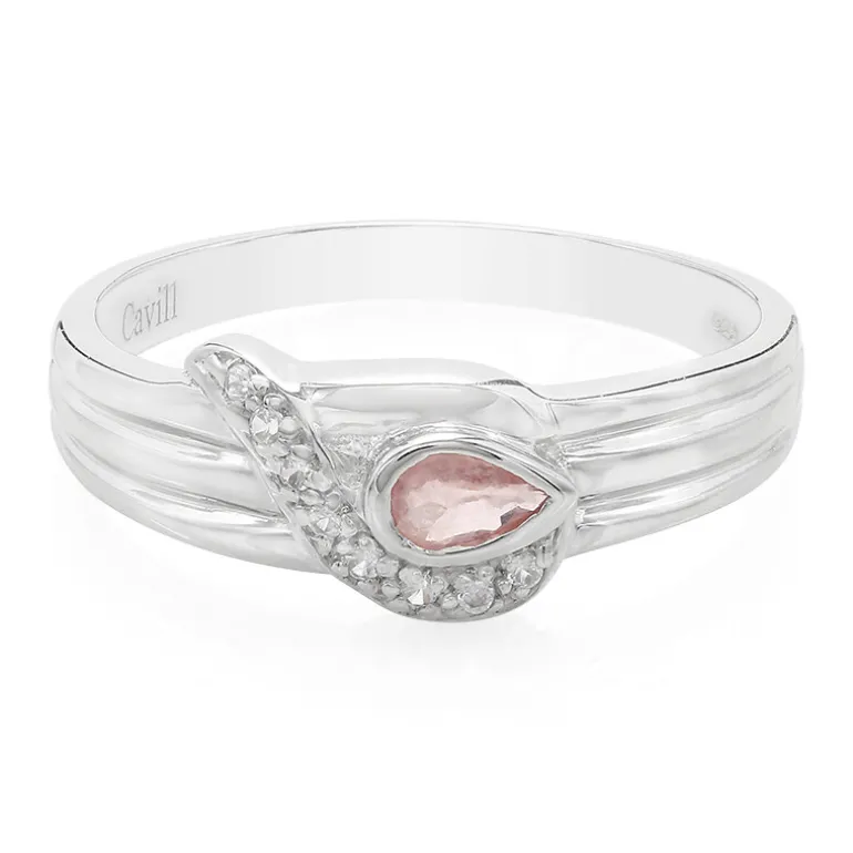 Padparadscha-Saphir-Silberring