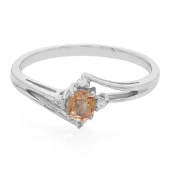 Padparadscha-Saphir-Silberring