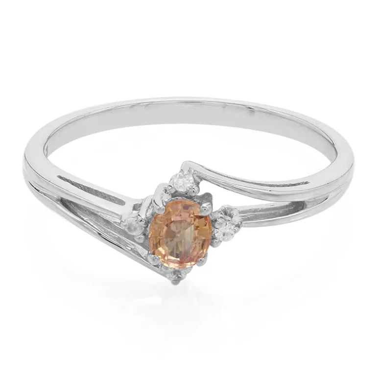 Padparadscha-Saphir-Silberring