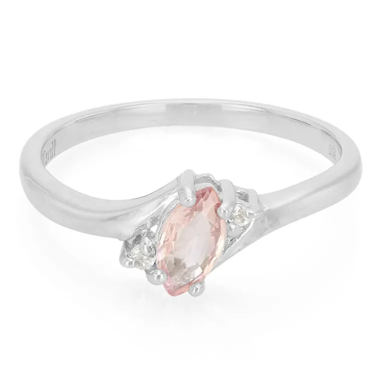 Padparadscha-Saphir-Silberring