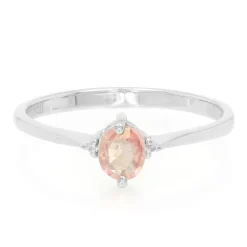 Padparadscha-Saphir-Silberring