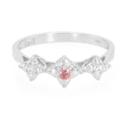 Padparadscha-Saphir-Silberring