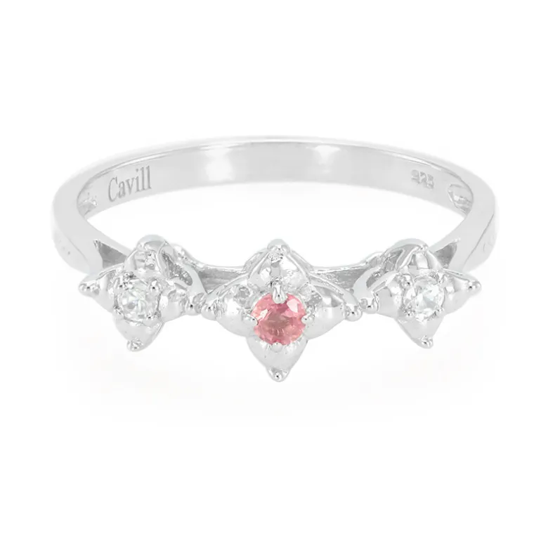 Padparadscha-Saphir-Silberring