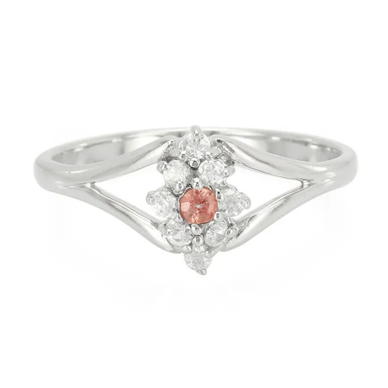 Padparadscha-Saphir-Silberring