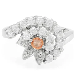 Padparadscha-Saphir-Silberring