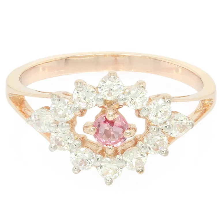 Padparadscha-Saphir-Silberring