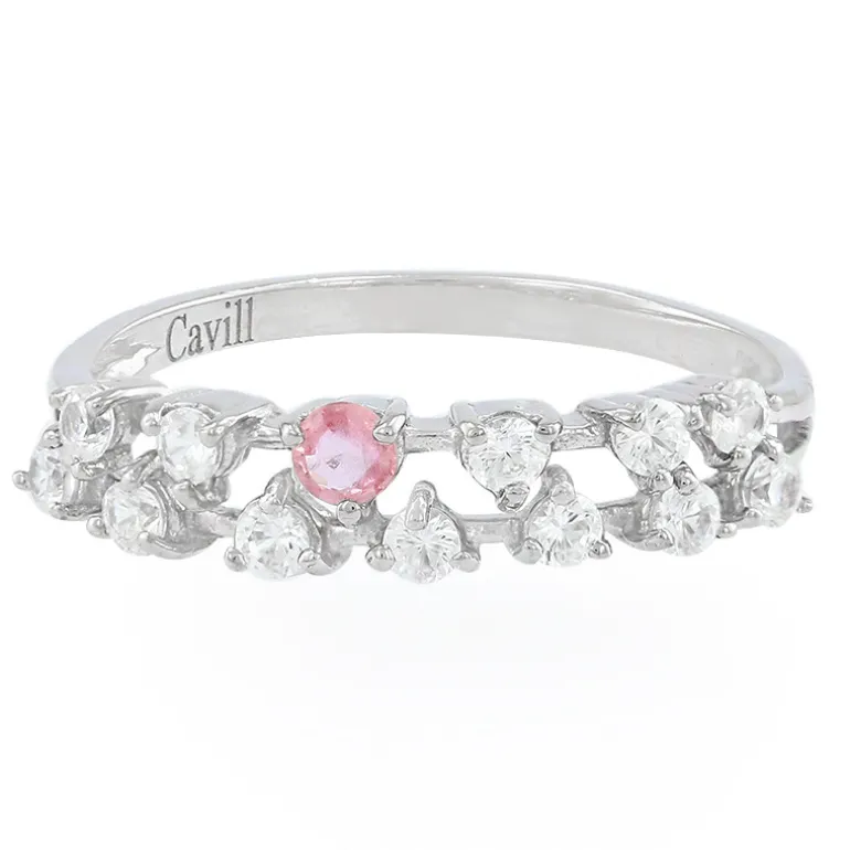 Padparadscha-Saphir-Silberring