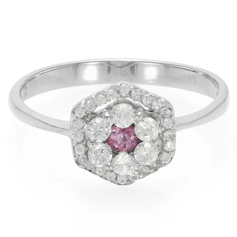 Padparadscha-Saphir-Silberring