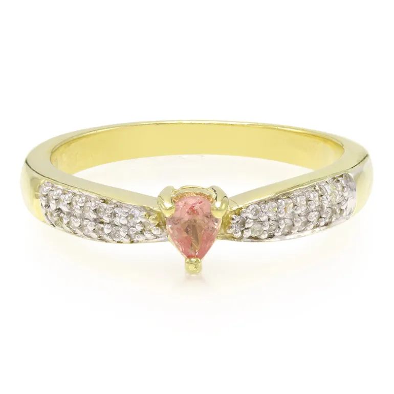 Padparadscha-Saphir-Silberring