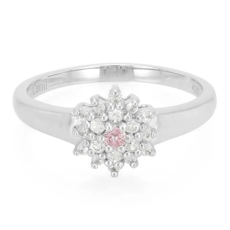 Padparadscha-Saphir-Silberring