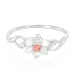 Padparadscha-Saphir-Silberring