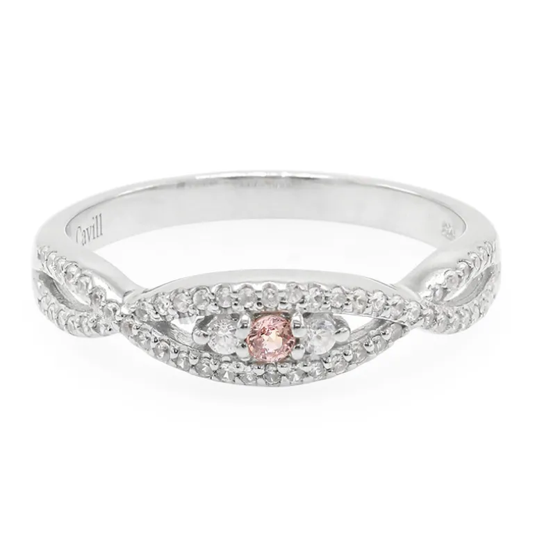 Padparadscha-Saphir-Silberring