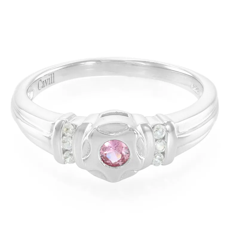 Padparadscha-Saphir-Silberring