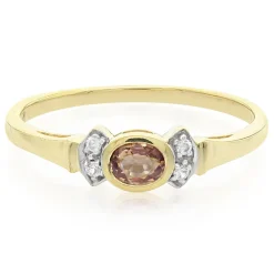 Padparadscha-Saphir-Silberring