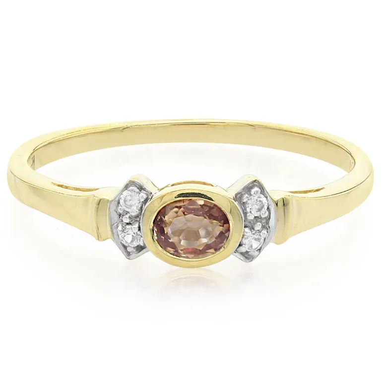 Padparadscha-Saphir-Silberring