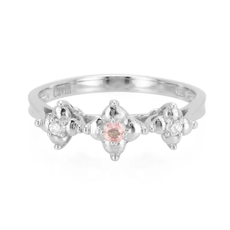 Padparadscha-Saphir-Silberring