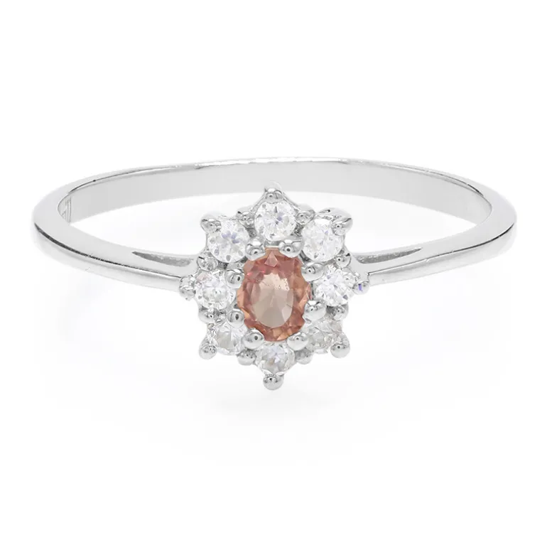 Padparadscha-Saphir-Silberring