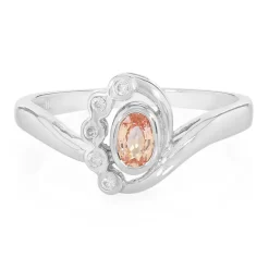 Padparadscha-Saphir-Silberring