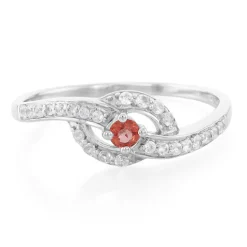 Padparadscha-Saphir-Silberring