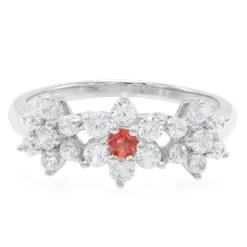 Padparadscha-Saphir-Silberring