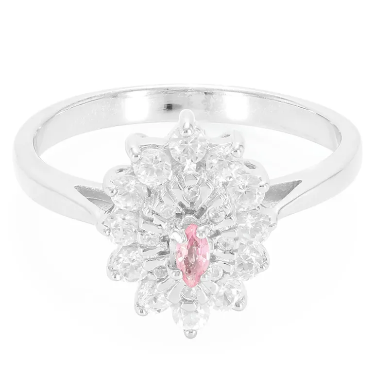 Padparadscha-Saphir-Silberring