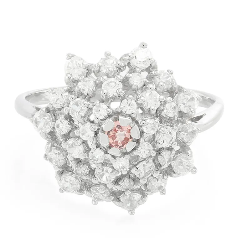 Padparadscha-Saphir-Silberring