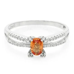 Padparadscha-Saphir-Silberring