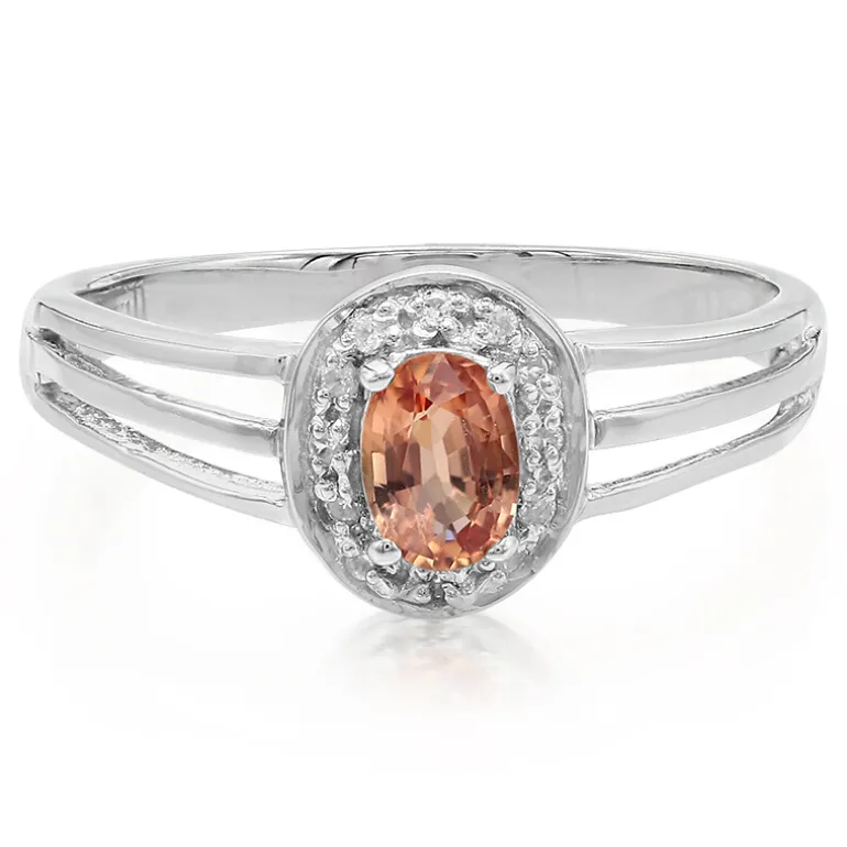 Padparadscha-Saphir-Silberring