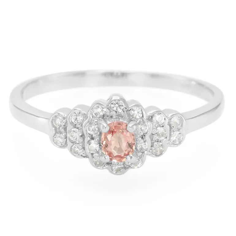 Padparadscha-Saphir-Silberring