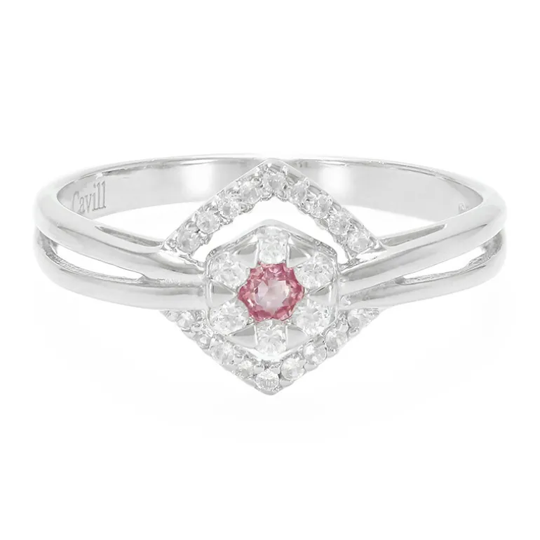 Padparadscha-Saphir-Silberring