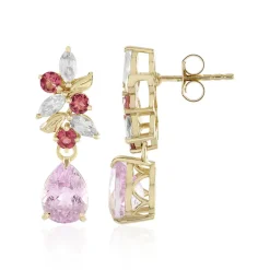 Patroke-Kunzit-Goldohrringe (Adela Gold)