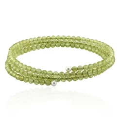 Peridot-Edelstahlarmreif (Riya)