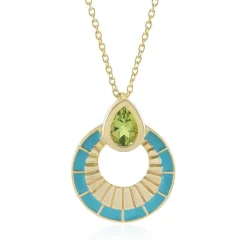 Peridot-Silberhalskette