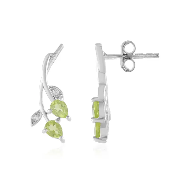 Peridot-Silberohrringe