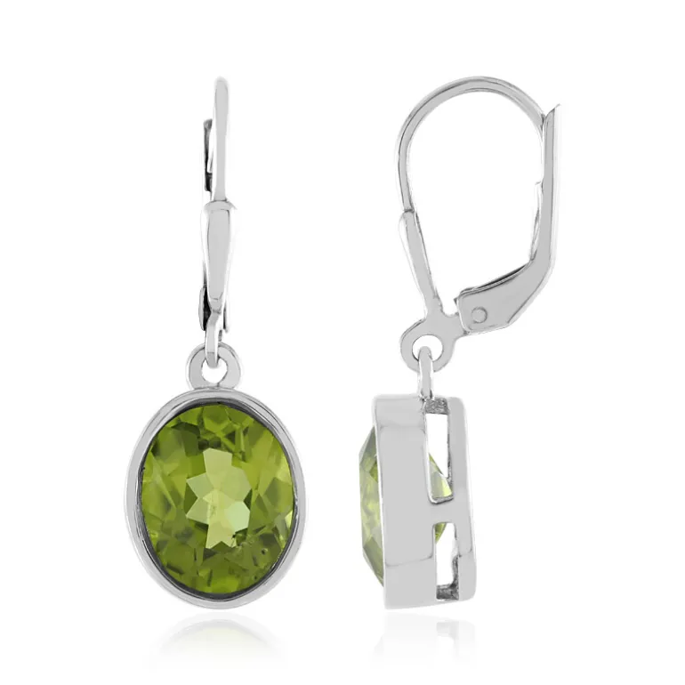 Peridot-Silberohrringe