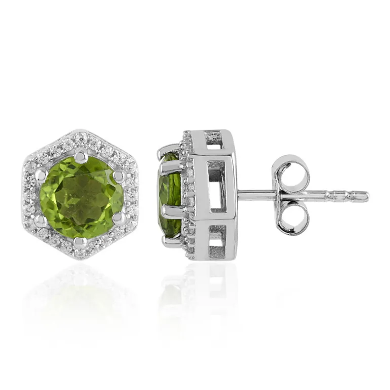 Peridot-Silberohrringe