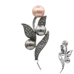 Perlen-Silberanhänger/-Brosche (Annette classic)