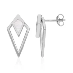 Perlmutt-Silberohrringe