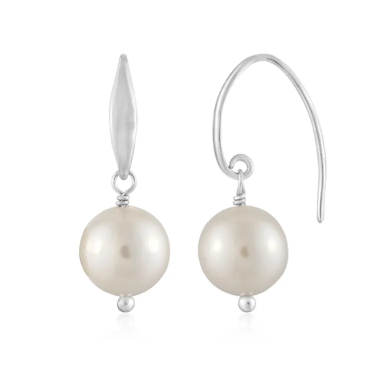 Perlmutt-Silberohrringe